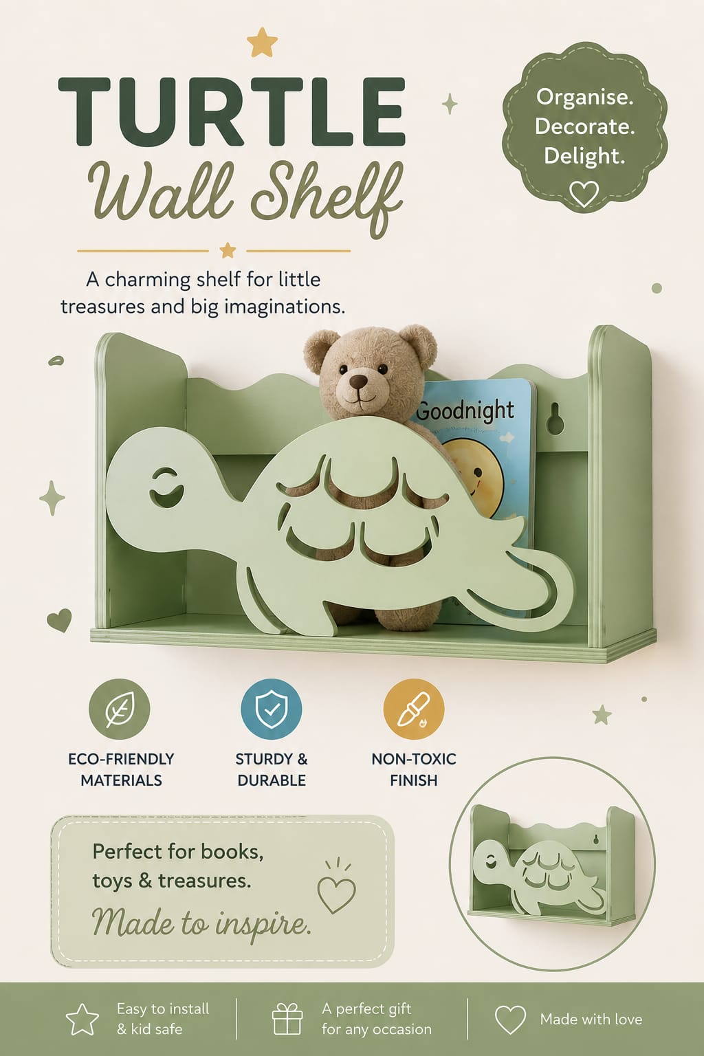 Turtle Wall Shelf 🐢