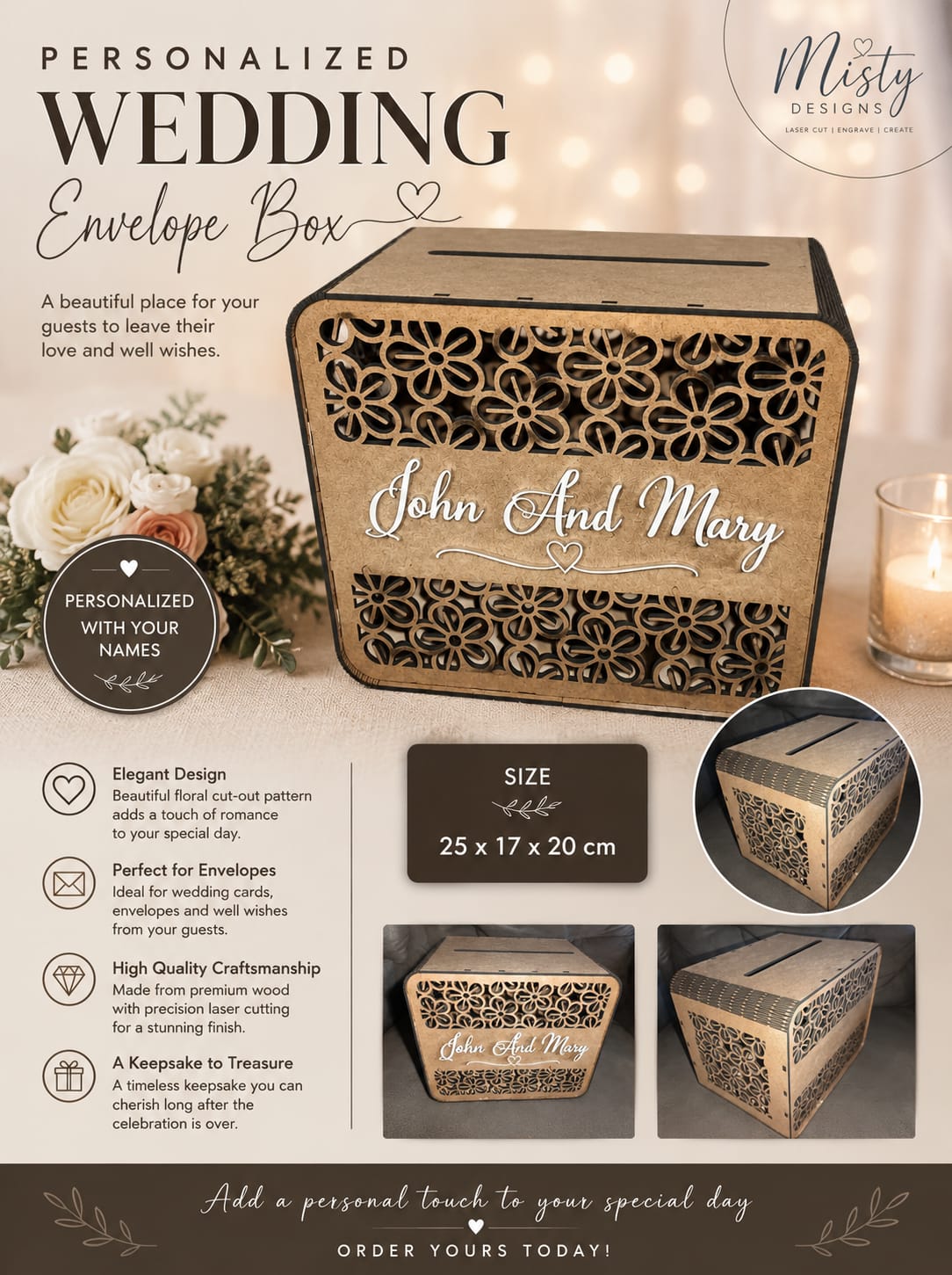 Wedding Envelope Box – Personalized