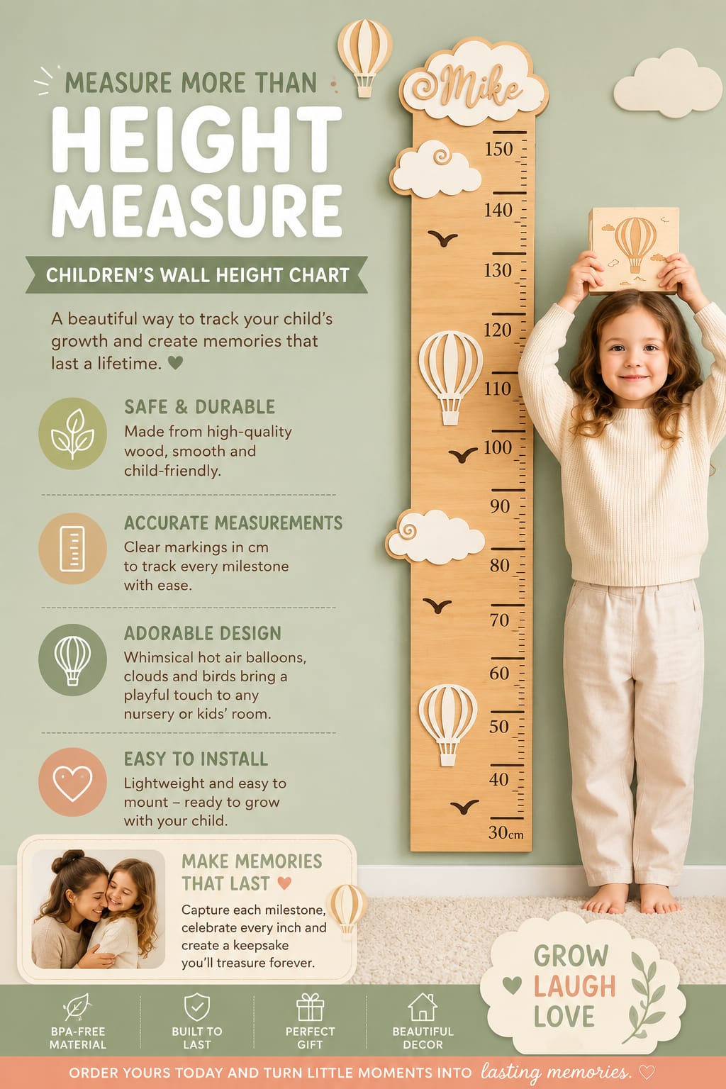 Growth Chart hot air balloon