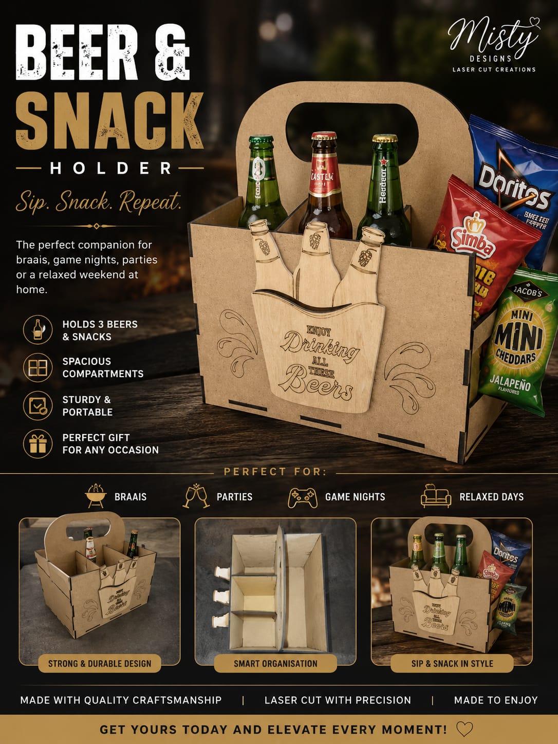 Beer & Snack Holder 🍺🍿